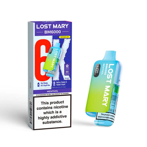 Lost Mary BM6000 Pod Kit – Rechargeable Refillable Vape | 6000 Puffs | 20mg Lost Mary