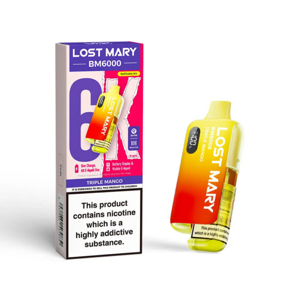 Lost Mary BM6000 Pod Kit – Rechargeable Refillable Vape | 6000 Puffs | 20mg Lost Mary