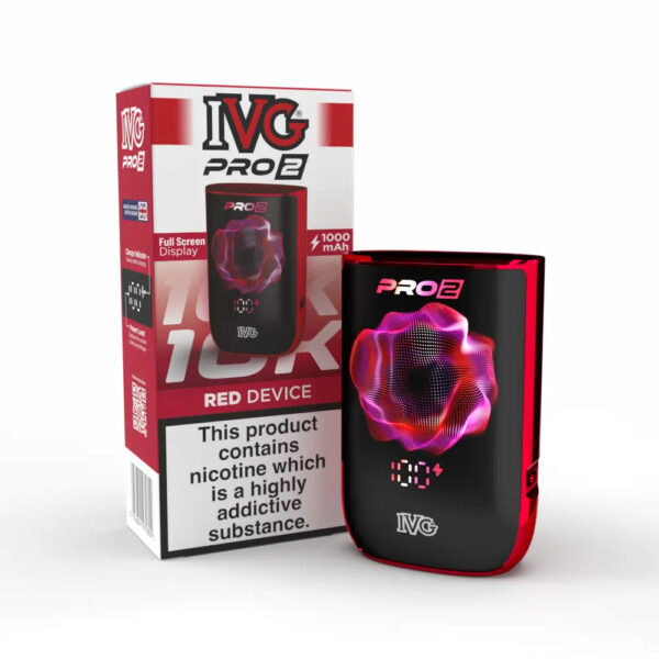 IVG Pro 2 Device Only red pod vape rechargeable 1000mAh battery touchscreen display