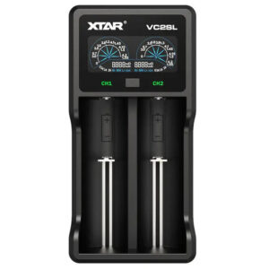 XTAR VC2SL USB‑C 18650/21700 Battery Charger | 2‑Bay Smart LCD Xtar